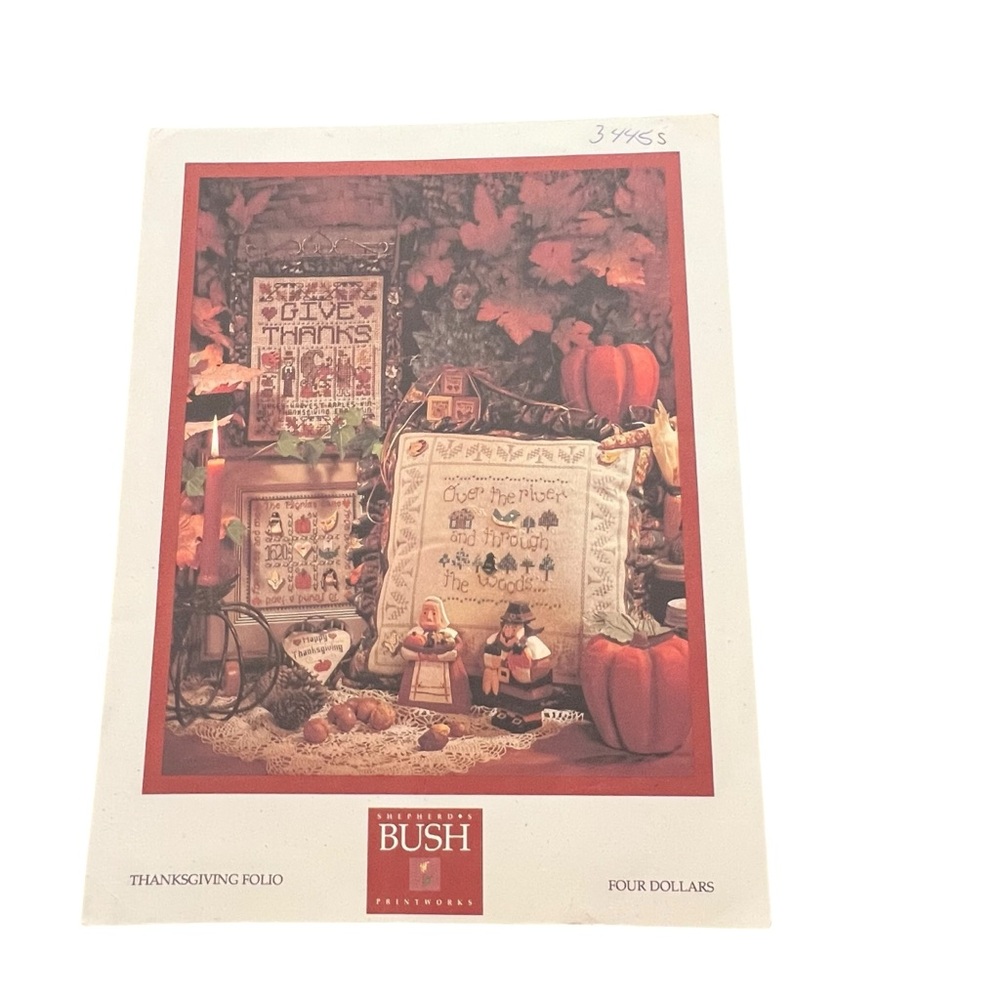 Shepherds‎ Bush Thanksgiving Folio Cross Stitch Pattern Turkey Pilgrim Fall
